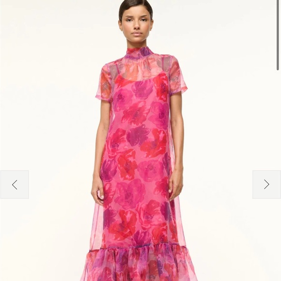 STAUD Dresses & Skirts - STAUD Fuchsia Pink Floral Maxi Dress